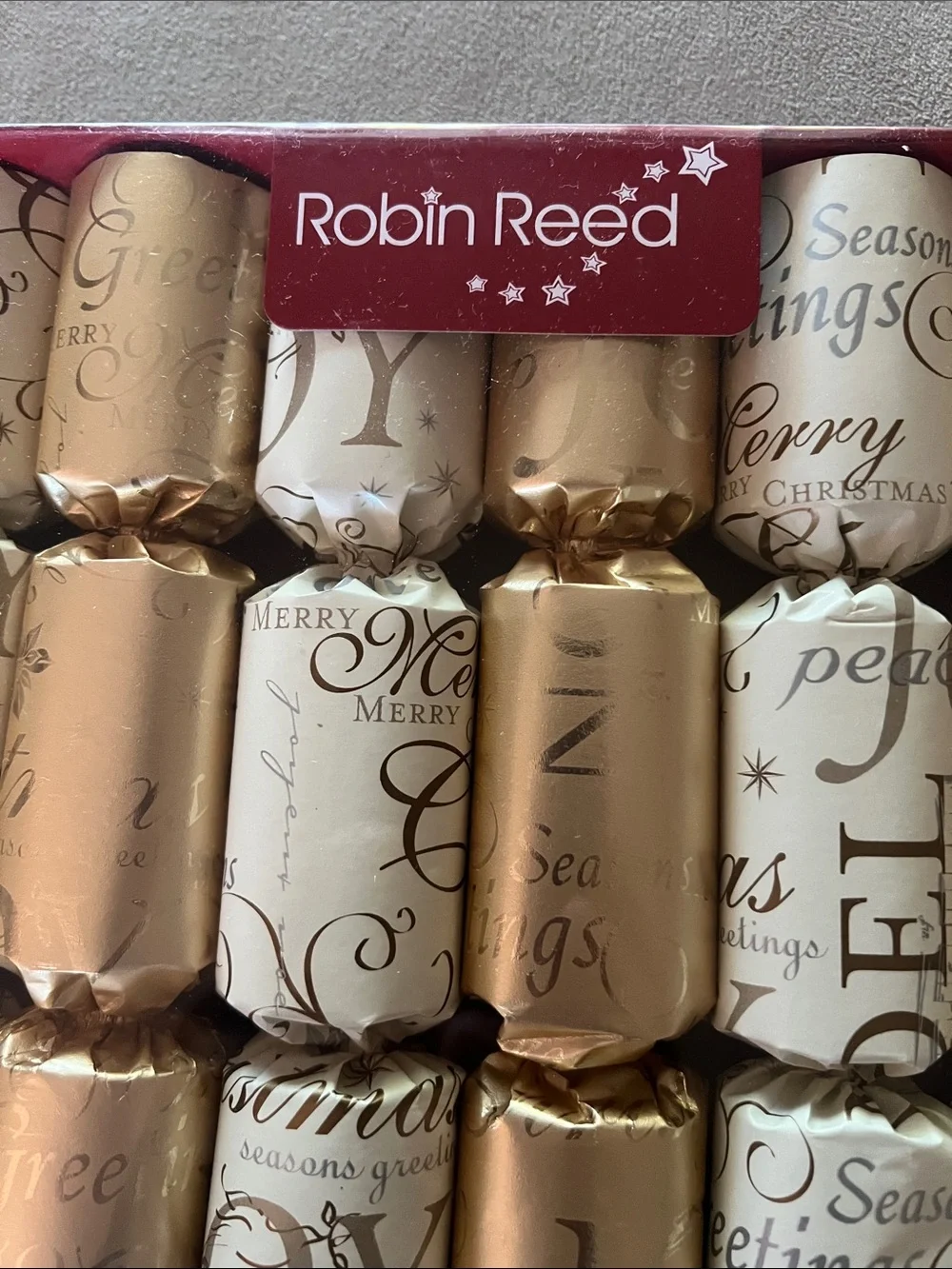 Gold & Cream Holiday Party Crackers - Set of 10